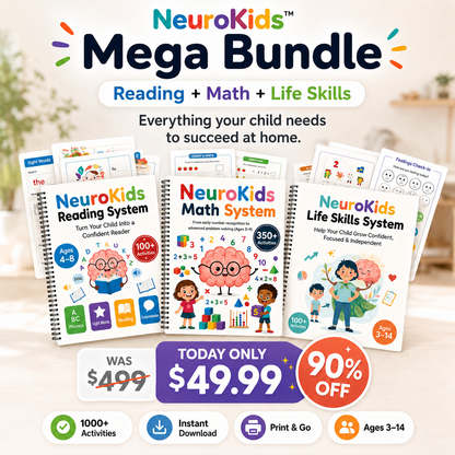NeuroKids™ Mega Learning Bundle: Math, Reading & Life Skills