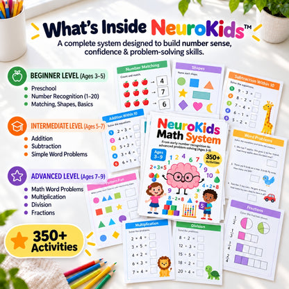 NeuroKids Math System™ 350+ Activities to Help Your Child Stop Struggling with Math